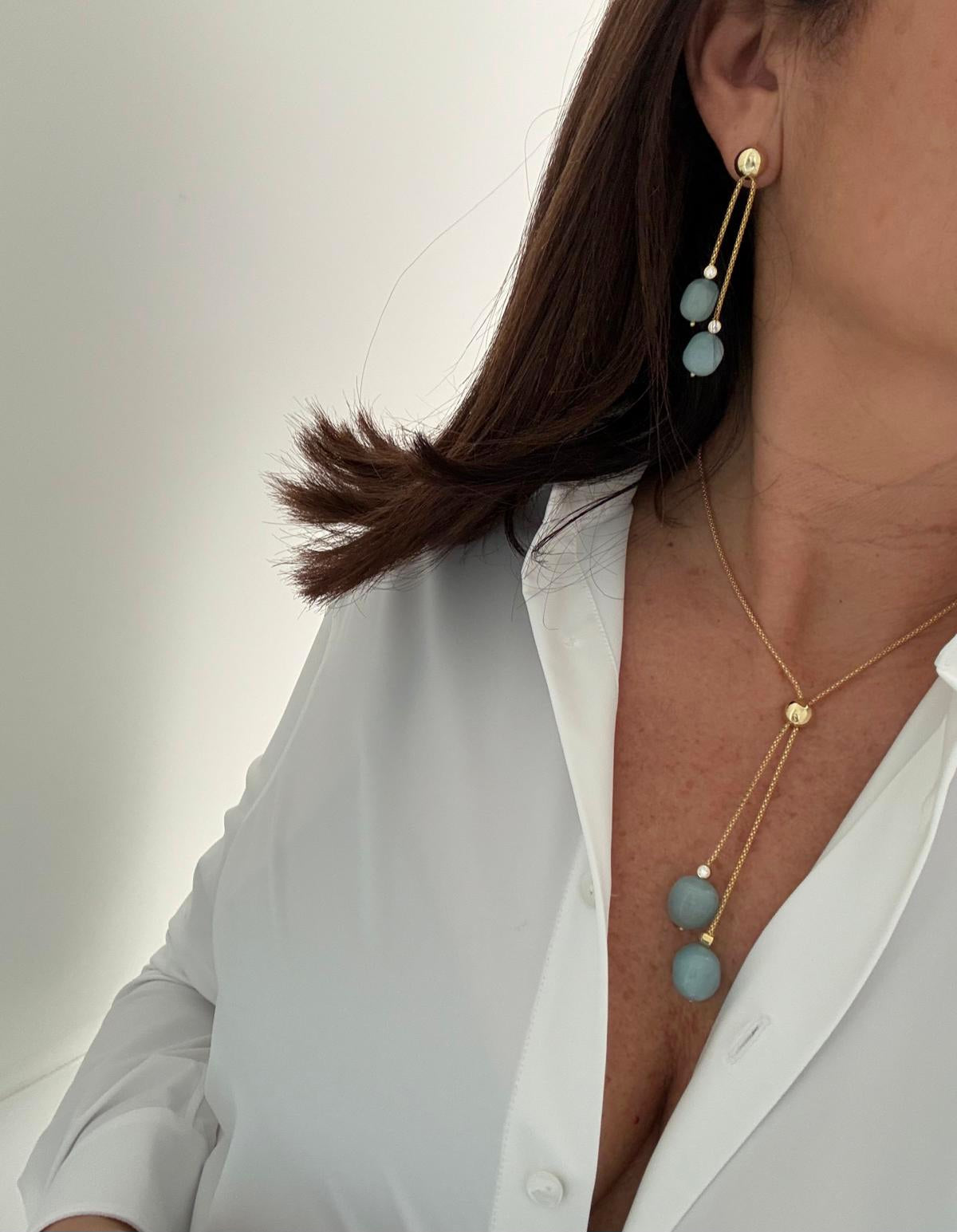 Collier in argento dorato con acquamarina