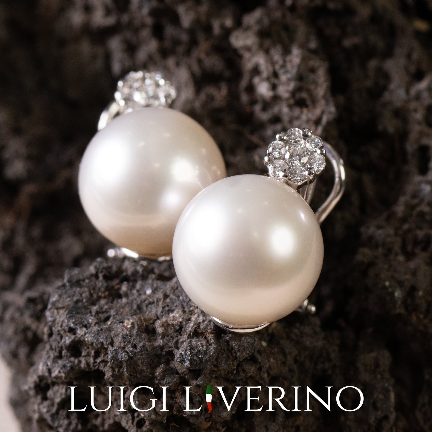 ORECCHINI PERLE AUSTRALIANE CON DIAMANTI