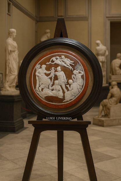 RIPRODUZIONE DELLA "TAZZA FARNESE" SU CONCHIGLIA SARDONICA (PRODOTTO UNICO AL MONDO!)