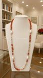 Collana in argento rosa con corallo e perle barocche naturali