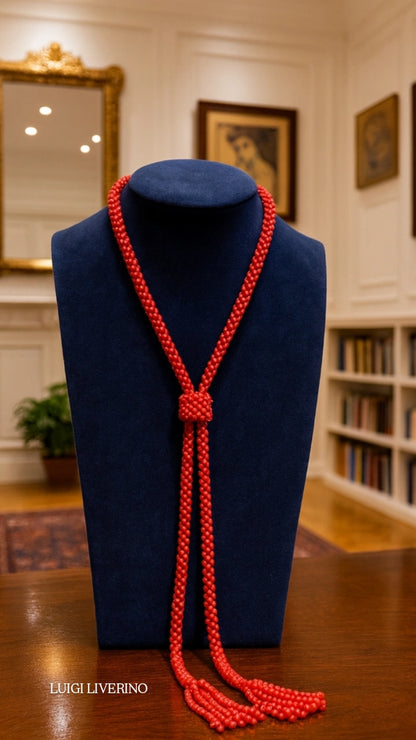 Collana di corallo tessito