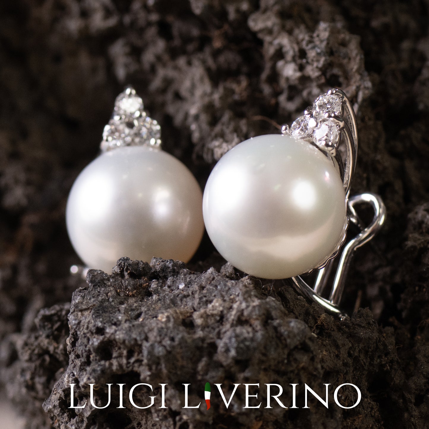 ORECCHINI PERLE AUSTRALIANE CON DIAMANTI