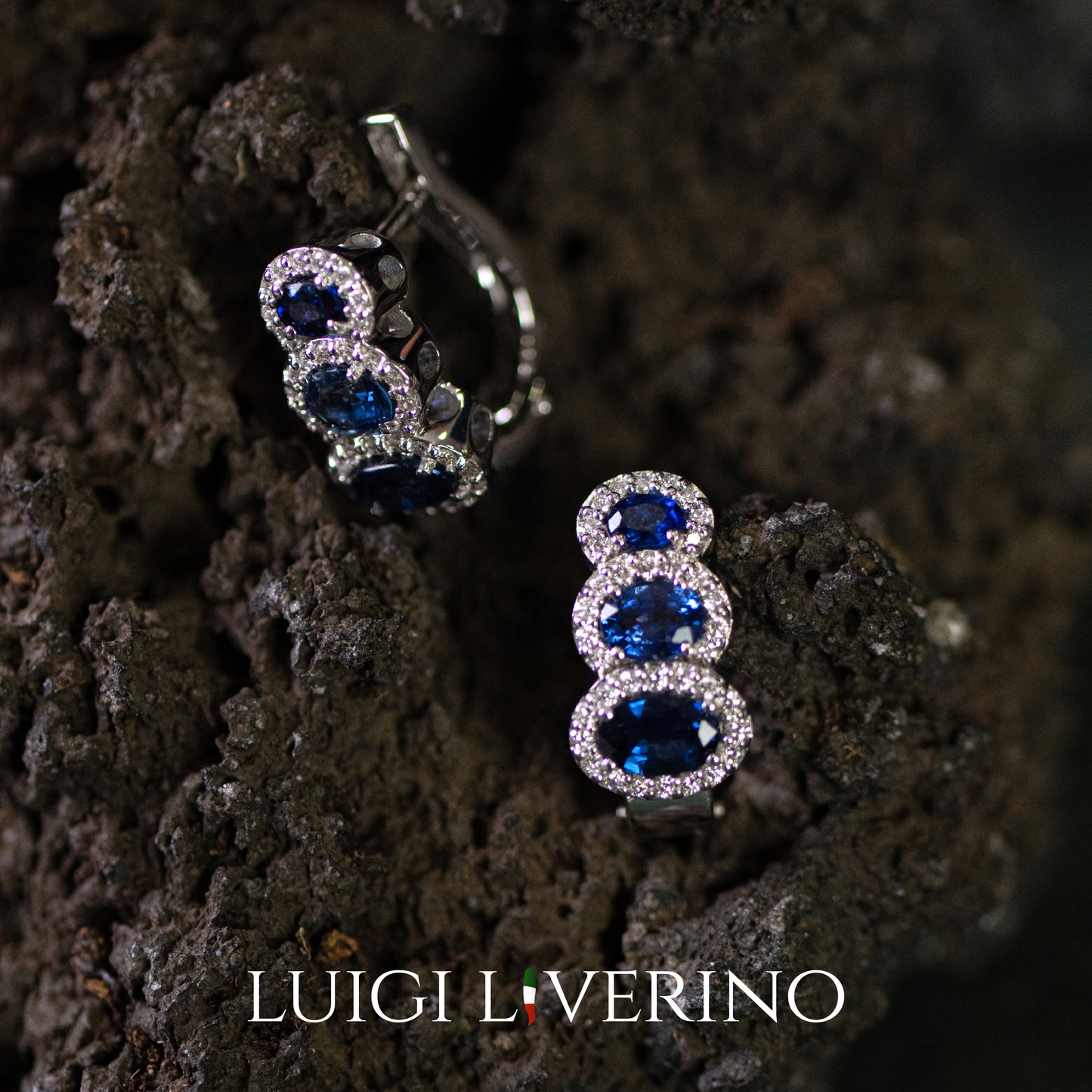 ORECCHINI ZAFFIRI BLU E DIAMANTI