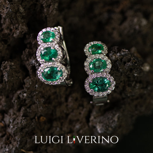 ORECCHINI SMERALDI E DIAMANTI
