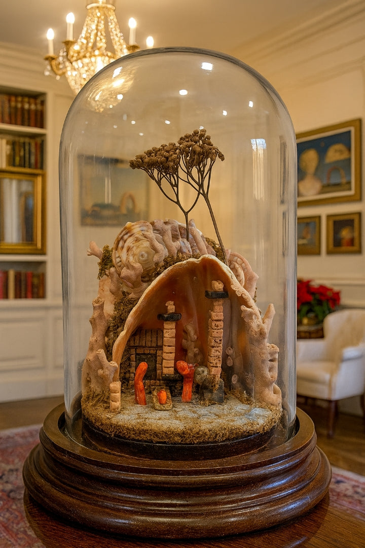PRESEPE CON CORALLO E CONCHIGLIA CORNIOLA