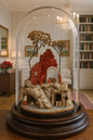 Presepe in corallo rosso mediterraneo, elementi naturali e madreperla