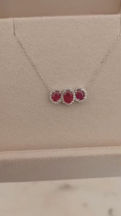 Collier rubini con diamanti
