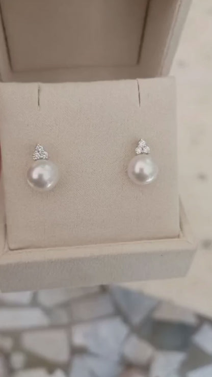 Orecchini perle australiane e diamanti