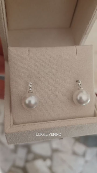 Orecchini perle australiane e diamanti