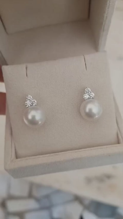 Orecchini perle australiane e diamanti